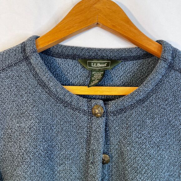 LL Bean Button Front Cropped Layering Knit Cardigan Casual Conservative Size SM - Picture 3 of 8